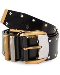 Versace - Studded Leather Belt 4 Cm - Lyst