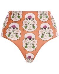 Agua Bendita - Magenta Trébol Embroidered Bikini Bottoms - Lyst