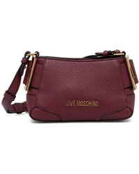 Love Moschino - Logo-Plaque Pebbled Crossbody Bag - Lyst