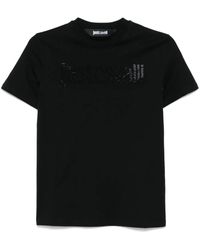 Just Cavalli - Crystal Logo Cotton T-Shirt - Lyst