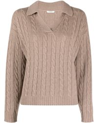 Peserico - Cable-knit Virgin Wool-blend Jumper - Lyst