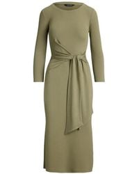 Ralph Lauren - Belted Georgette Surplice Midi Dress - Lyst