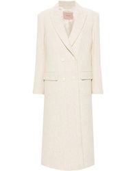 Twinset - Double-Breasted Herringbone Coat - Lyst
