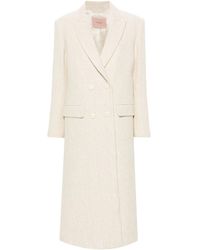 Twinset - Double-Breasted Herringbone Coat - Lyst