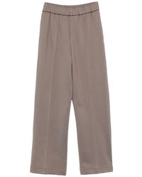 Moncler - Elasticated-Waistband Pressed-Crease Trousers - Lyst