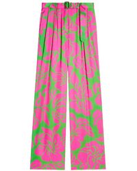 Dries Van Noten - Belted Satin Trousers - Lyst