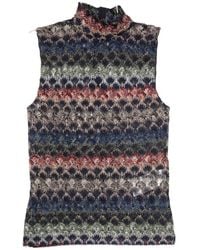 Missoni - Zigzag-Knit High-Neck Top - Lyst