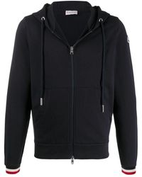 Moncler Cotton Zip-up Hoodie - Blue