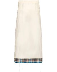 Maison Margiela - X Pendleton Checked-Trim Semi-Sheer Skirt - Lyst