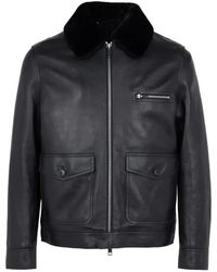 Yves Salomon - Shearling-Collar Leather Jacket - Lyst