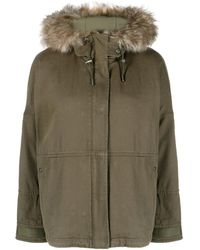 Yves Salomon - Chaqueta con capucha y ribetes de borrego - Lyst