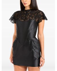 De La Vali - Catalina Lace-Panelled Corset-Style Mini Dress - Lyst