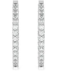 Diamond Essentials - Lab-Grown Diamond Oval Hoop Earrings - Lyst
