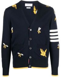 Thom Browne - Cardigan En Intarsia À Détail 4 Bandes Signature - Lyst