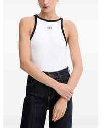 Gestuz - Contrast-Trim Sleeveless Top - Lyst