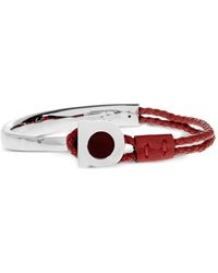 Ferragamo - Gancini Braided-Leather Bracelet - Lyst