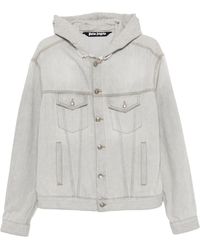 Palm Angels - 'Curved Logo' Denim Jacket - Lyst
