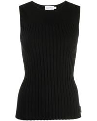 Calvin Klein - Ribbed-knit Sleeveless Top - Lyst