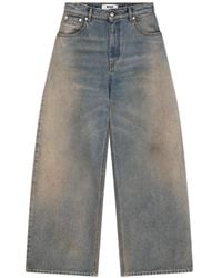 MSGM - Vaqueros Anchos Con Efecto Descolorido - Lyst