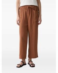 Benetton - Drawstring-Waist Straight-Leg Cropped Trousers - Lyst