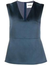 Jil Sander - Top Con Scollo A V - Lyst