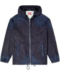 DIESEL - Jeansjacke Mit Kapuze - Lyst