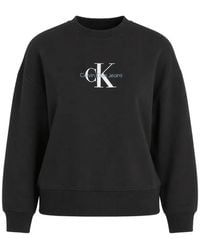 Calvin Klein - Logo-Embroidered Dropped-Shoulder Sweatshirt - Lyst