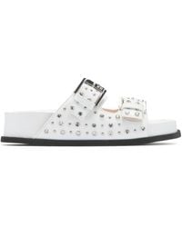 N°21 - Crystal-Embellished Double-Strap Slides - Lyst