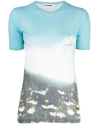 Jil Sander - Graphic-Print Cotton T-Shirt - Lyst
