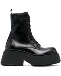 Vic Matié - Lace-up Leather Platform Boots - Lyst