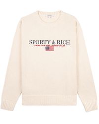 Sporty & Rich - Logo Knitted Jumper - Lyst