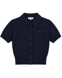 Sporty & Rich - Jannie Logo-Embroidered Short-Sleeve Cardigan - Lyst