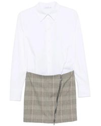Patrizia Pepe - Check-Pattern Zip-Detail Dress - Lyst