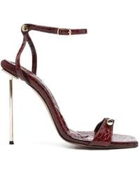 HARDOT - Croc-Effect Stiletto Sandals - Lyst