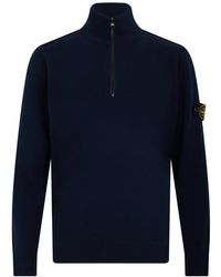 Stone Island - Logo-Patch Half-Zip Sweater - Lyst