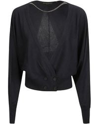Fabiana Filippi - Button V-Neck Cardigan - Lyst