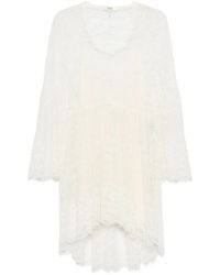 Chloé - Lace Bell-Sleeve Mini Dress - Lyst