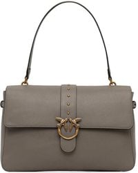 Pinko - Maxi Love Stud-Embellished Shoulder Bag - Lyst