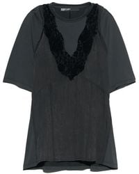 Bimba Y Lola - Washed Lace Chest T-Shirt - Lyst