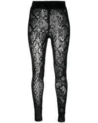 Philipp Plein - Logo-Embroidered High-Waisted Leggings - Lyst
