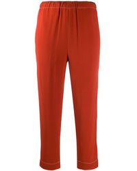 Marni Pantaloni crop con cuciture a contrasto - Arancione