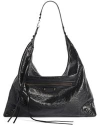 Balenciaga - Large Le City Crinkled-Leather Shoulder Bag - Lyst
