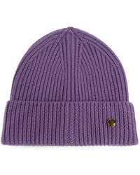 Versace - Ribbed Wool Knit Beanie - Lyst
