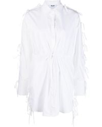 MSGM - Robe-chemise à détail de nœud - Lyst