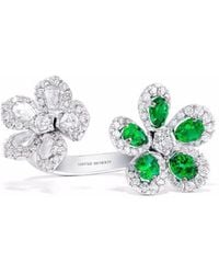 David Morris - 18kt White Gold Miss Daisy Emerald And Diamond Ring - Lyst