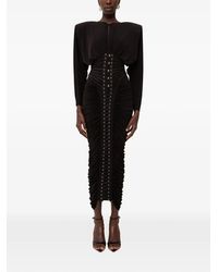 Nissa - Lace-Up Ruched Dress - Lyst