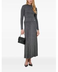 MICHAEL Michael Kors - Pull Crop En Maille Côtelée Métallisée - Lyst
