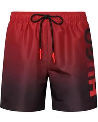 HUGO - Gradient Logo-Print Swim Shorts - Lyst