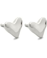 Monica Vinader - Heart Silver Stud Earrings - Lyst