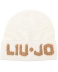 Liu Jo - Gerippte Beanie mit Logo-Detail - Lyst
